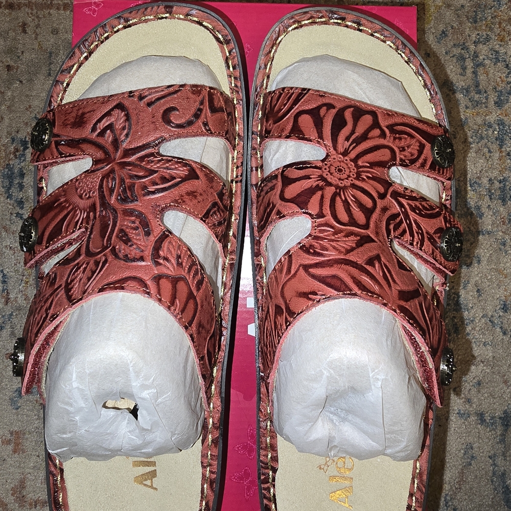 Alegria Women's Red Floral Sandals